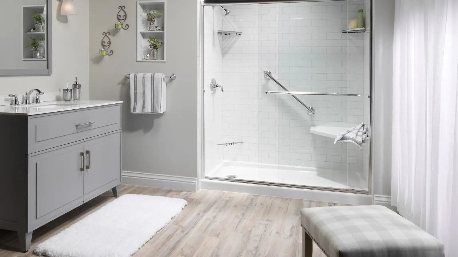 White Bathroom with Shower